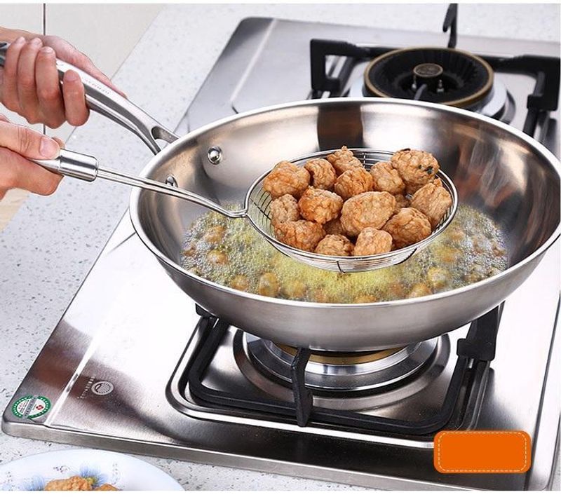 Vợt Chiên Vớt Ráo Dầu Cán Inox Dài 33cm