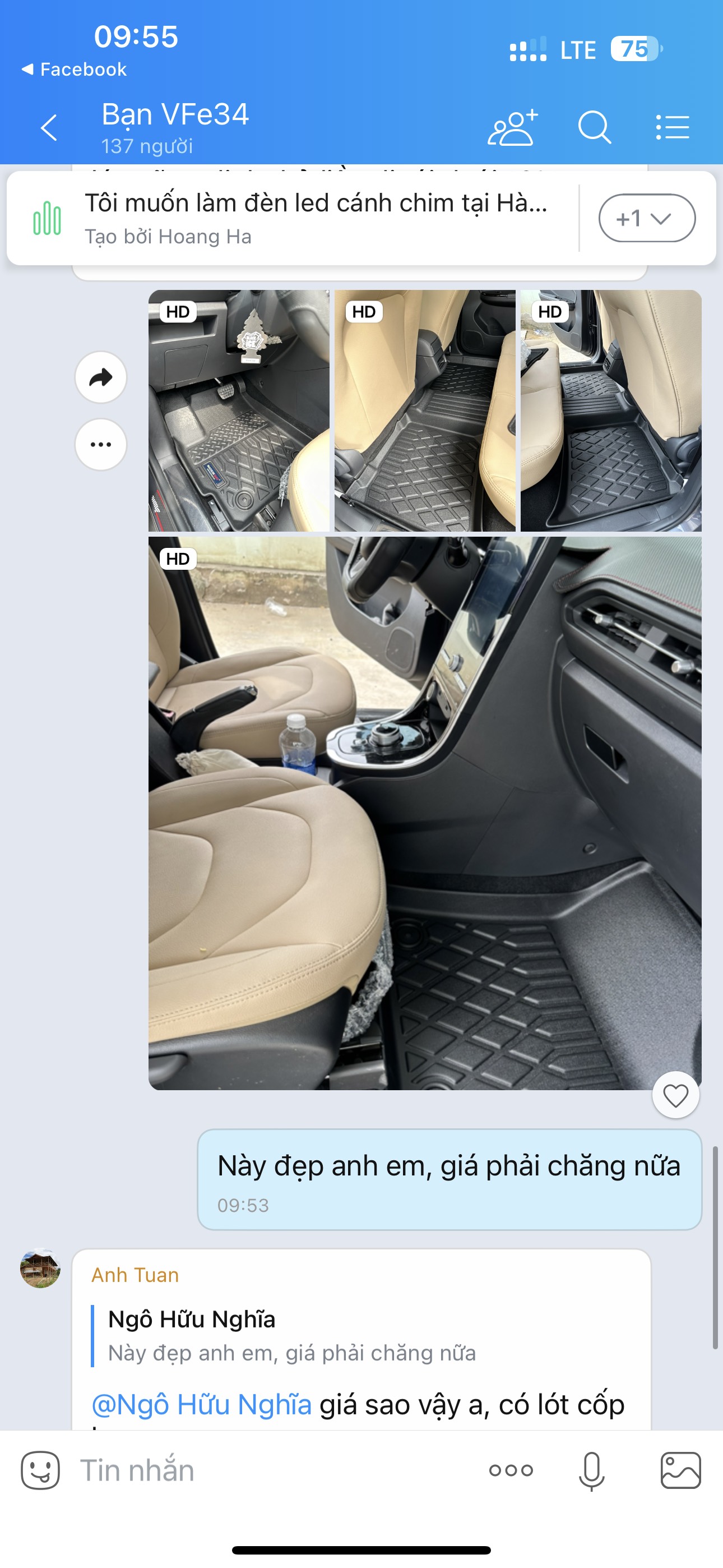 Thảm lót sàn xe ô tô VinFast VF e34 Nhãn hiệu Macsim chất liệu nhựa TPE