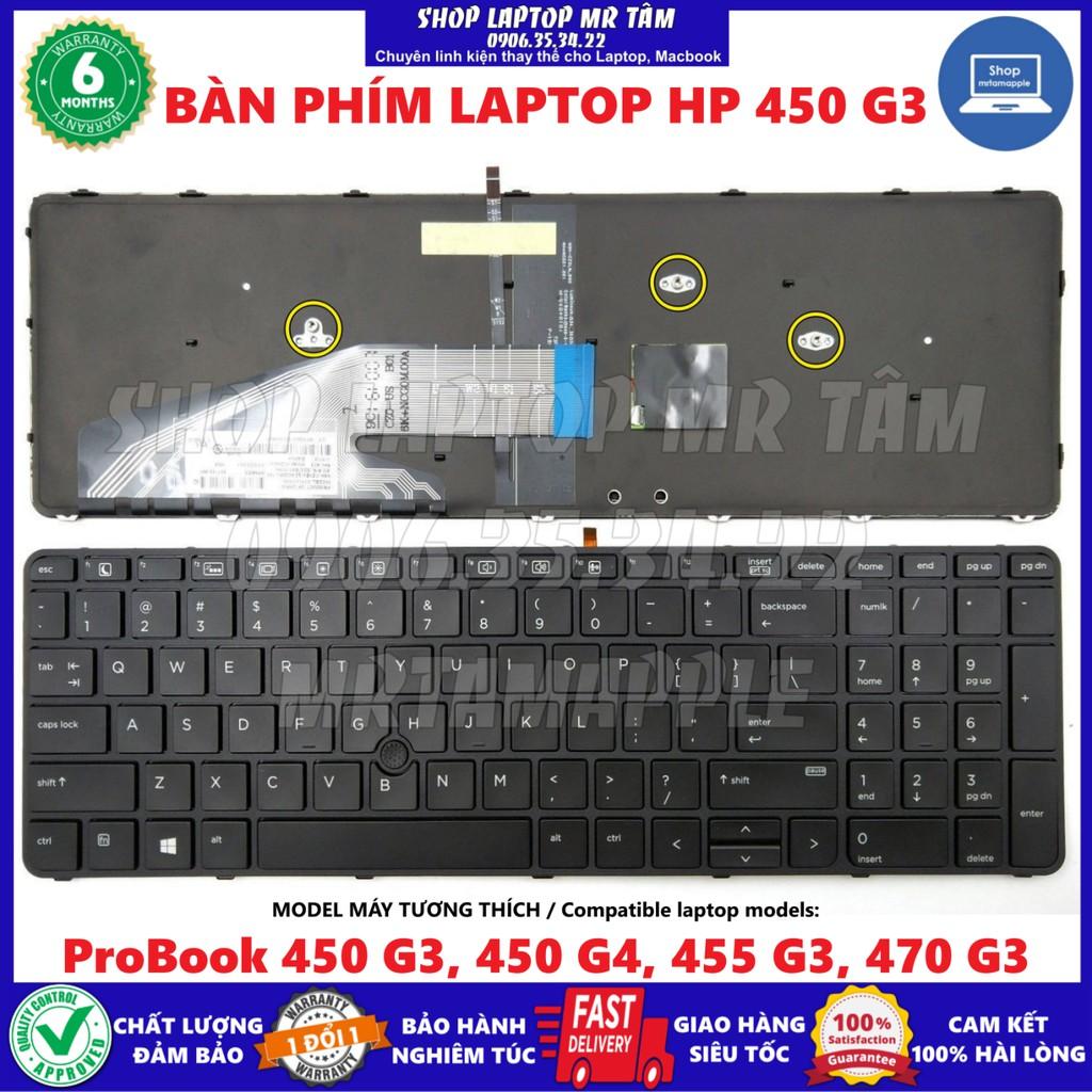 (KEYBOARD) BÀN PHÍM LAPTOP HP PROBOOK 450 G3 (CÓ CHUỘT) dùng cho ProBook 450 G3, 450 G4, 455 G3, 470 G3