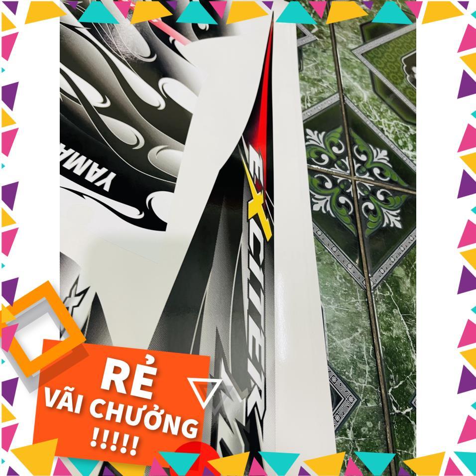 Tem Rời Exciter 2009 Mẫu MX Lửa Trắng Đen