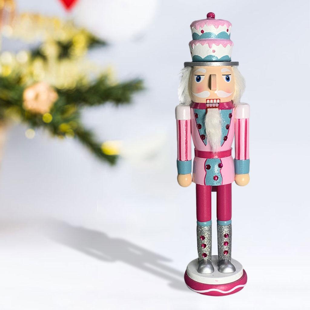 Wooden Nutcracker Soldier Figurine Ornament for Cake