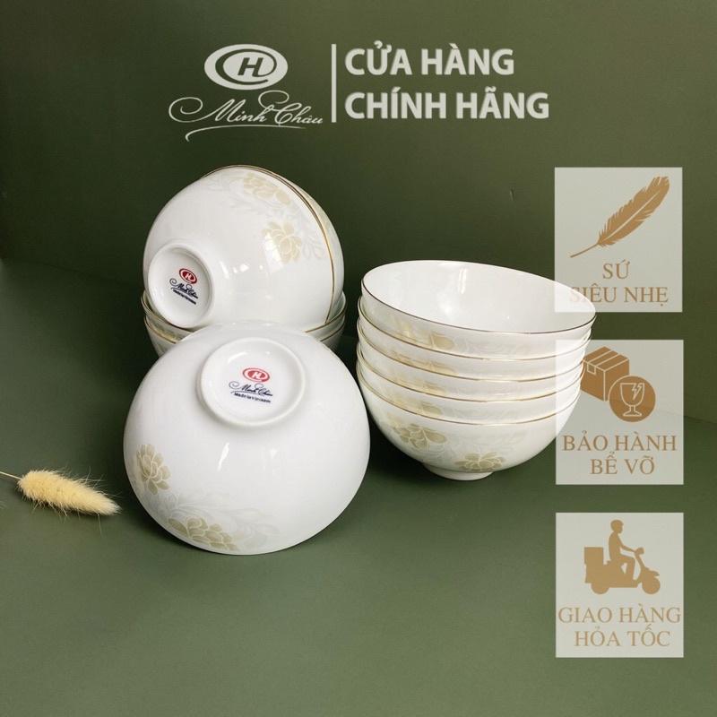 - Bát cơm sứ Bone cao cấp viền vàng 12k