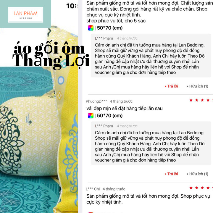 Áo Gối Ôm 35 x 100cm Cotton May Từ Vải Cotton Thắng Lợi Mẫu Hoa Nhiều Màu ( Giao màu sắc ngẫu nhiên )