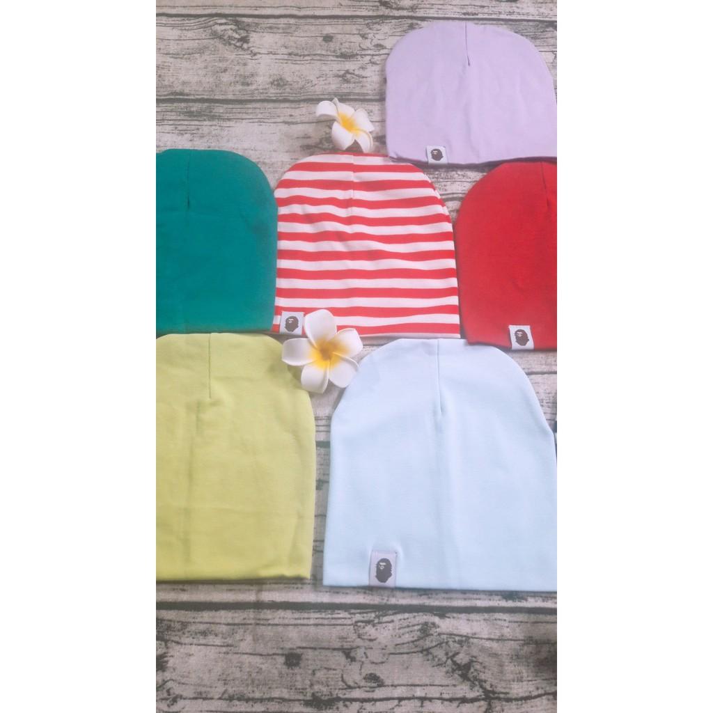 Mũ vải cotton thun trơn cho bé từ 0-2.5 tuổi