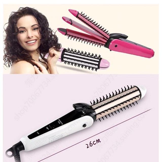 Lược điện đa năng uốn-bấm-duỗi tóc 3in1 Nova8890