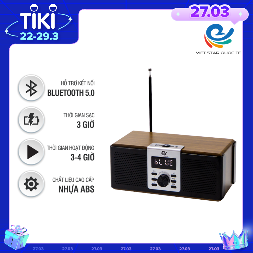 Loa Bluetooth Vi Tính Việt Star Quốc Tế VS3 - Hàng Chính Hãng