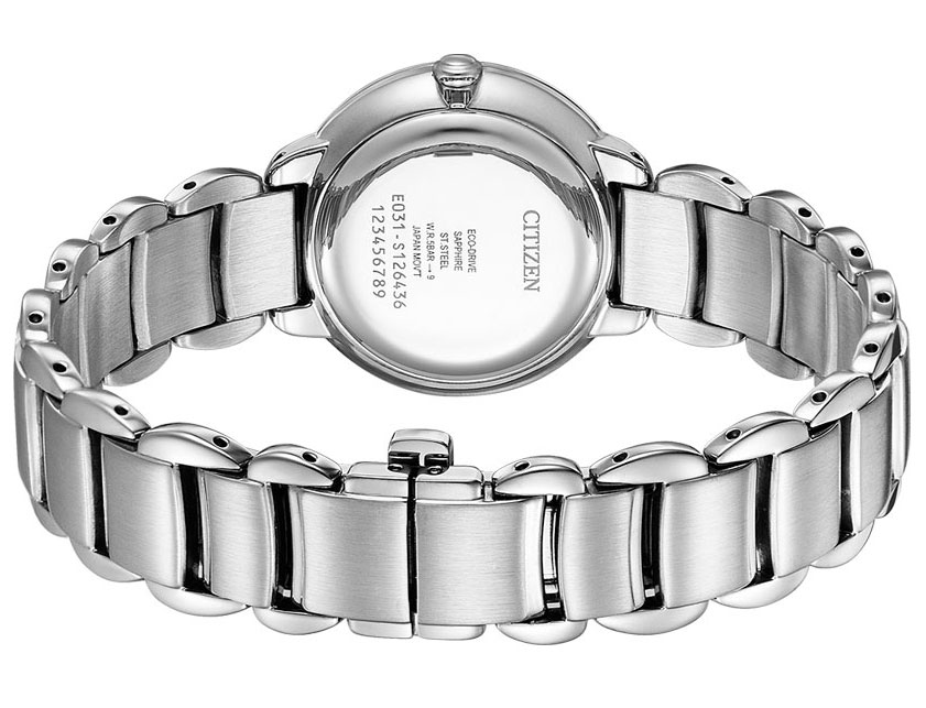 Đồng Hồ Nữ Citizen Đính Kim Cương Dây Thép Không Gỉ EM0920-86D - Mặt Xà Cừ (Sapphire)