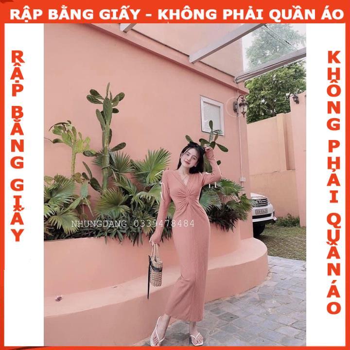 Rập giấy A0 mã 1461- đầm xoắn eo tay dài (BẢN VẼ)