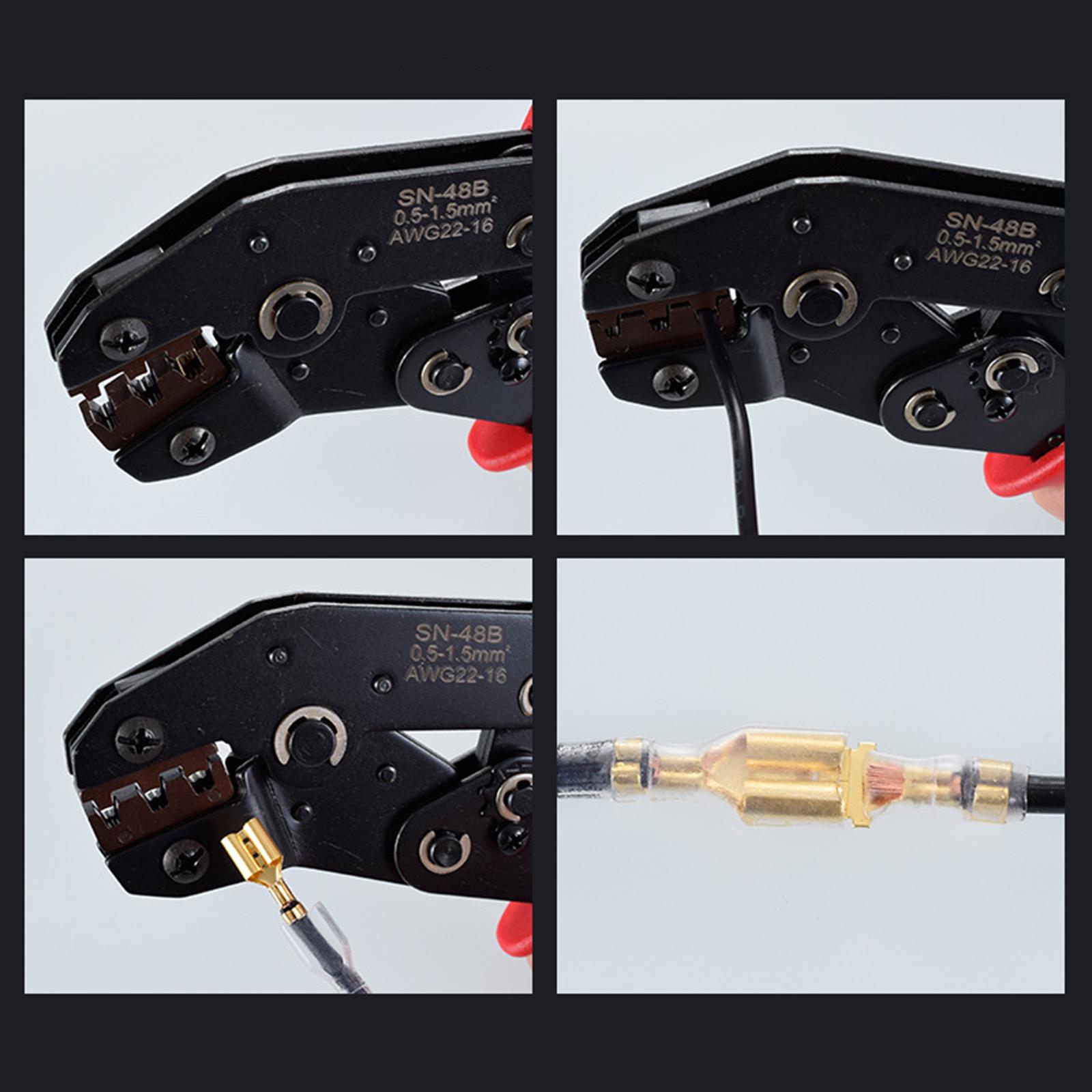 Wire Terminals Crimping Tool Kit, Self-Adjusting Automatic Ratcheting Wire Terminals Crimper Tool AWG20-10 with 600PCS Connectors