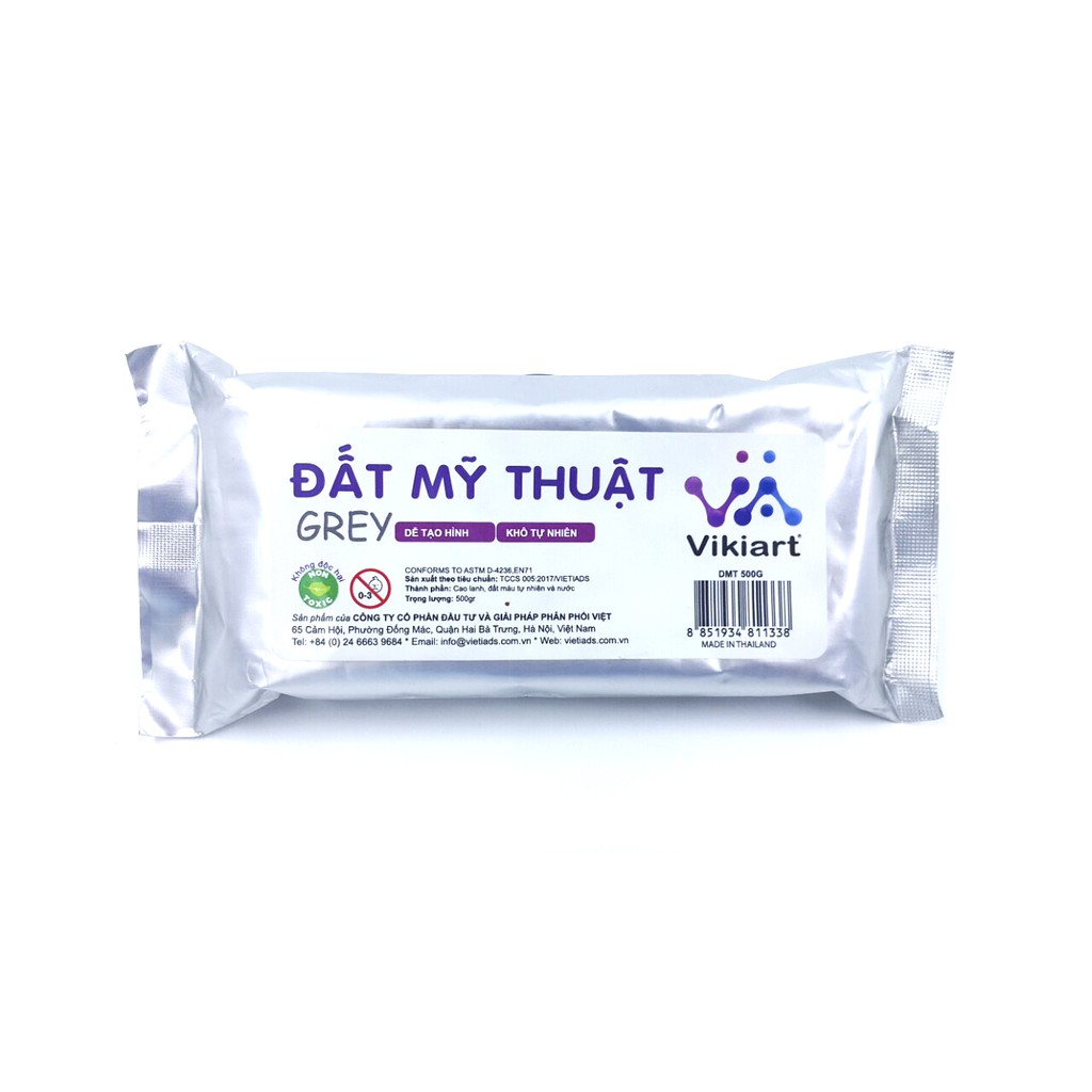 Đất Sét Tự Khô Nhanh Thái Lan Vikiart Loại 1-500gr (Đất Tự Nhiên)