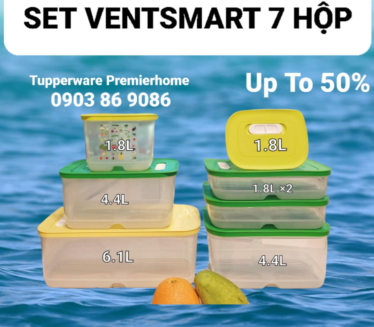 Bộ hộp trữ mát có nút hô hấp Ventsmart 7 hộp