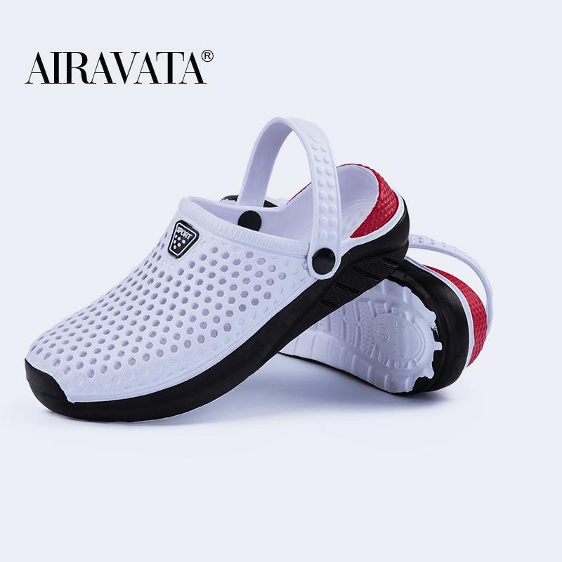 Unisex thời trang dép bãi biển dày dép đế bằng dép chống trượt nước dép Color: white Shoe Size: 41