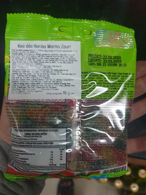 Kẹo Dẻo Haribo Worms Zourr 80G