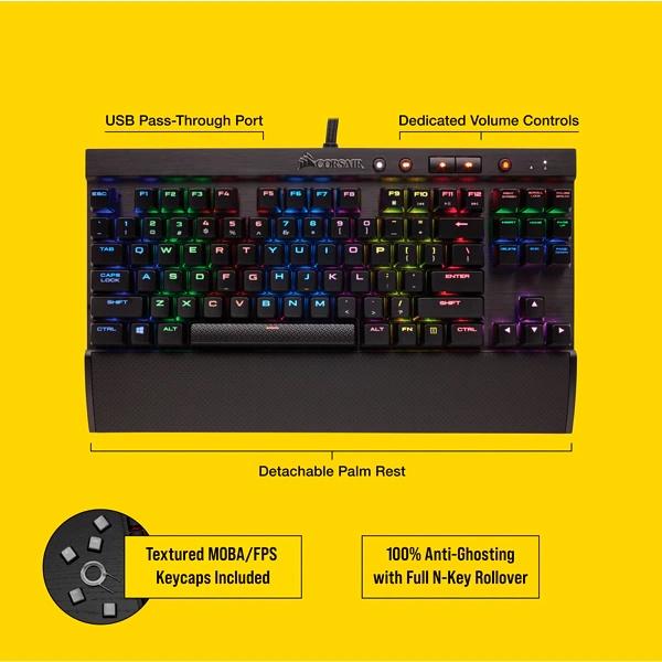 Bàn phím cơ Corsair K65 RapidFire Cherry Speed sw CH-9110014-NA Hàng chính hãng