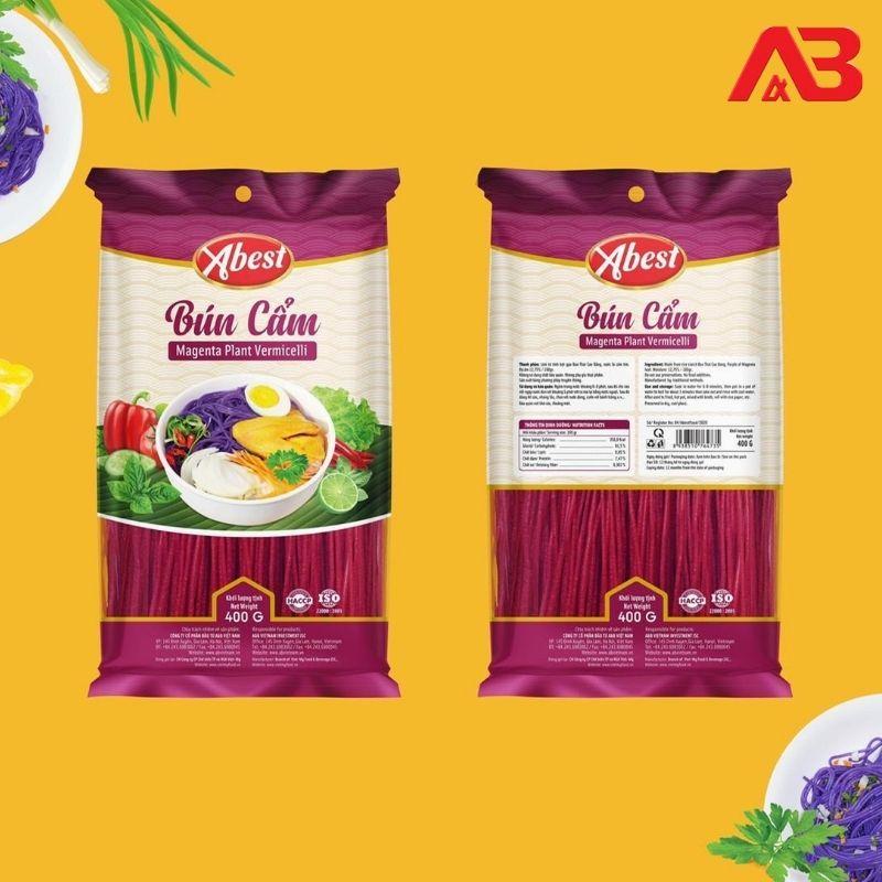 Bún cẩm khô ABEST gói 400G /Bún tươi Hữu cơ/Không phụ gia thực phẩm/không chất bảo quản