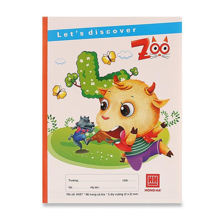 Vở Hồng Hà 5 ô ly 96 trang Class Zoo 0427 | Vở học sinh miền Trung - Nam (10 quyển)