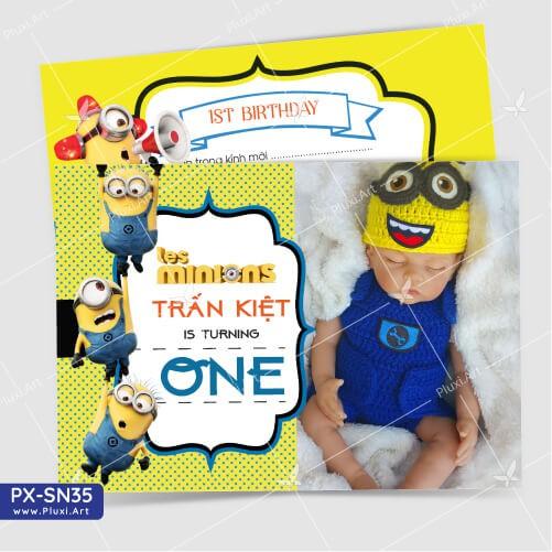 Thiệp thôi nôi – sinh nhật theo yêu cầu Pluxi