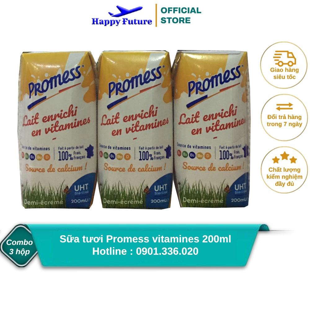 Hộp Sữa Tươi Promess Vitamin Canxi 200ml - Sữa nhập khẩu Pháp