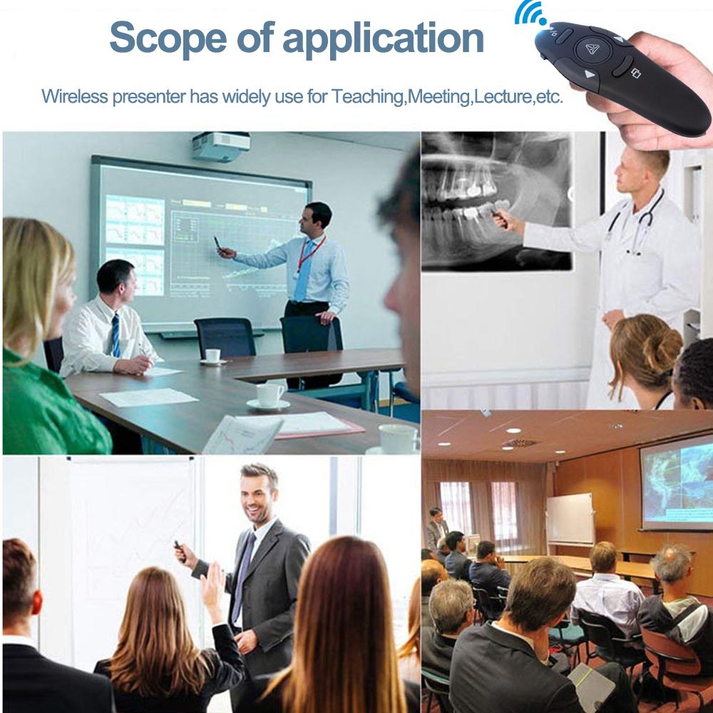 2,4GHz không dây USB PowerPoint Trình bày PPT Flip Pen Con trỏ Người trình bày với điều khiển từ xa ánh sáng đỏ cho giáo viên