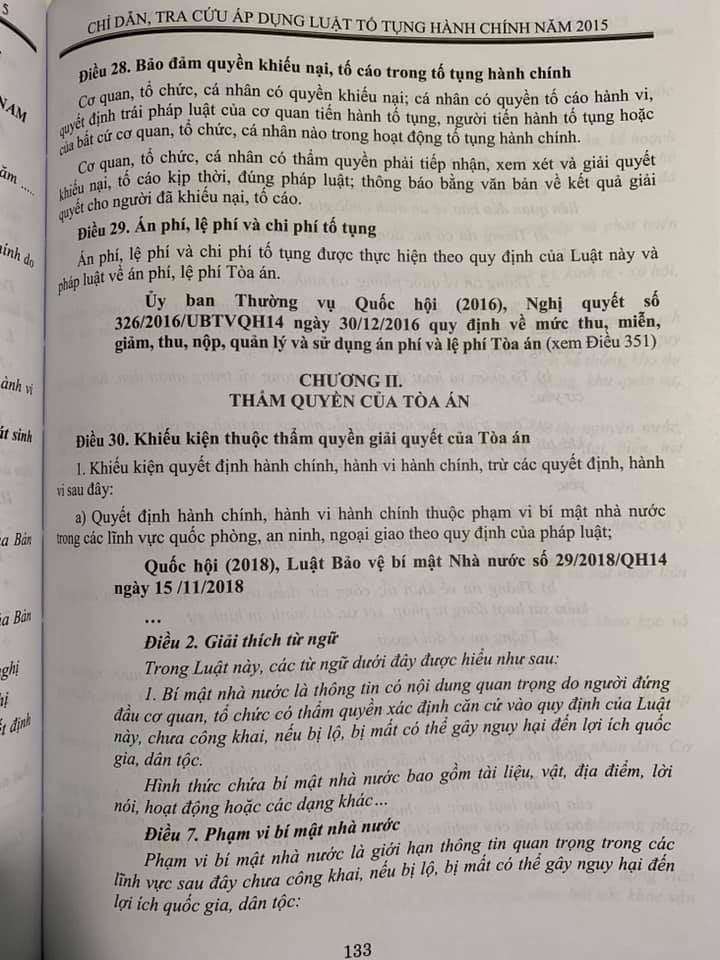 Chỉ dẫn tra cứu áp dụng Luật tố tụng hành chính năm 2015