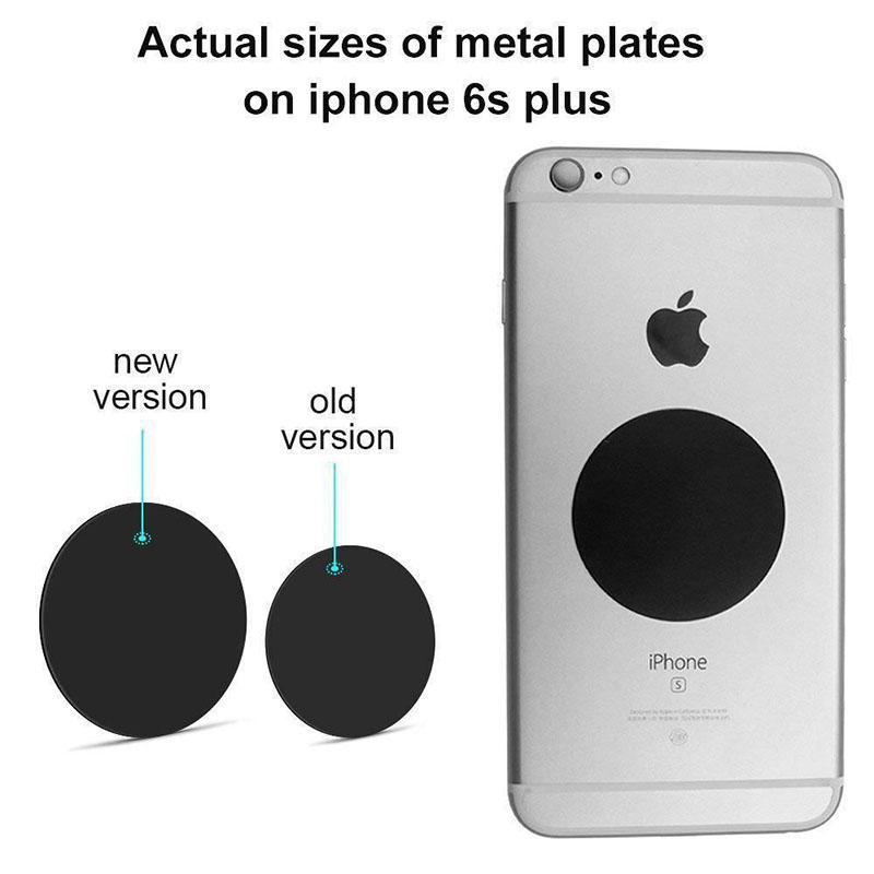 8 Pcs Magnetic Metal Plates Sticker for Smart Phones Matte Black
