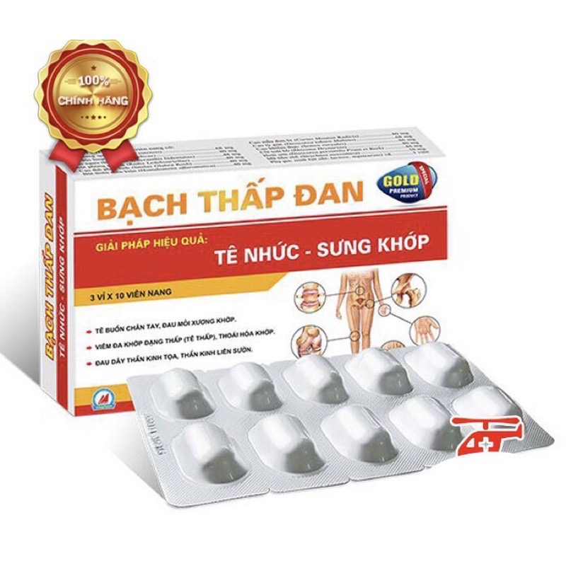 ￼BẠCH THẤP ĐAN  Gold Vinaphar - Hộp 30 viên -  Giảm đau mỏi xương khớp, tê bì chân tay