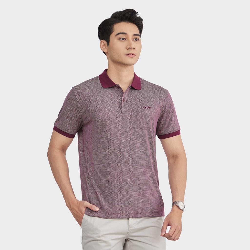 Áo polo nam ngắn tay ARISTINO phom Regular fit thoải mái, họa tiết dệt nam tính, ấn tượng - APS025S3