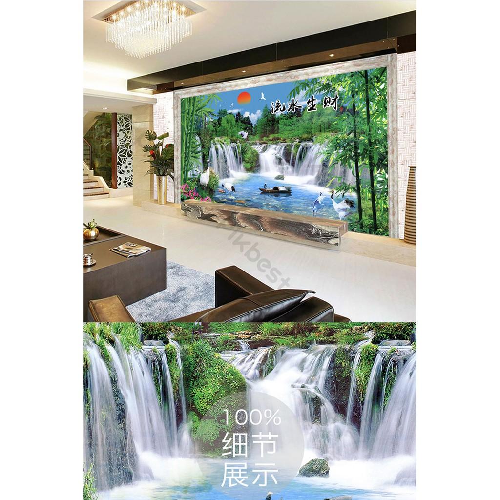 Tranh dán tường Tranh 3d dán tường phong thủy phòng khách phòng ngủ hiện đại 04