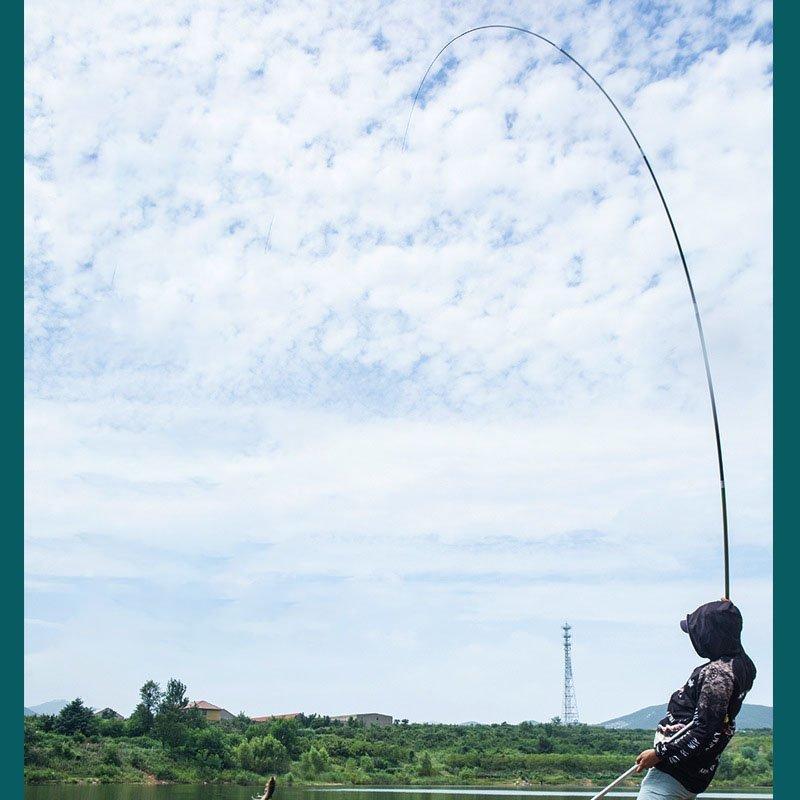 Cần câu tay cao cấp Nguyệt Long Sharp 5H ánh tím chất liệu carbon thích hợp câu cá nhiều địa hình CT19 - Sanami Fishing