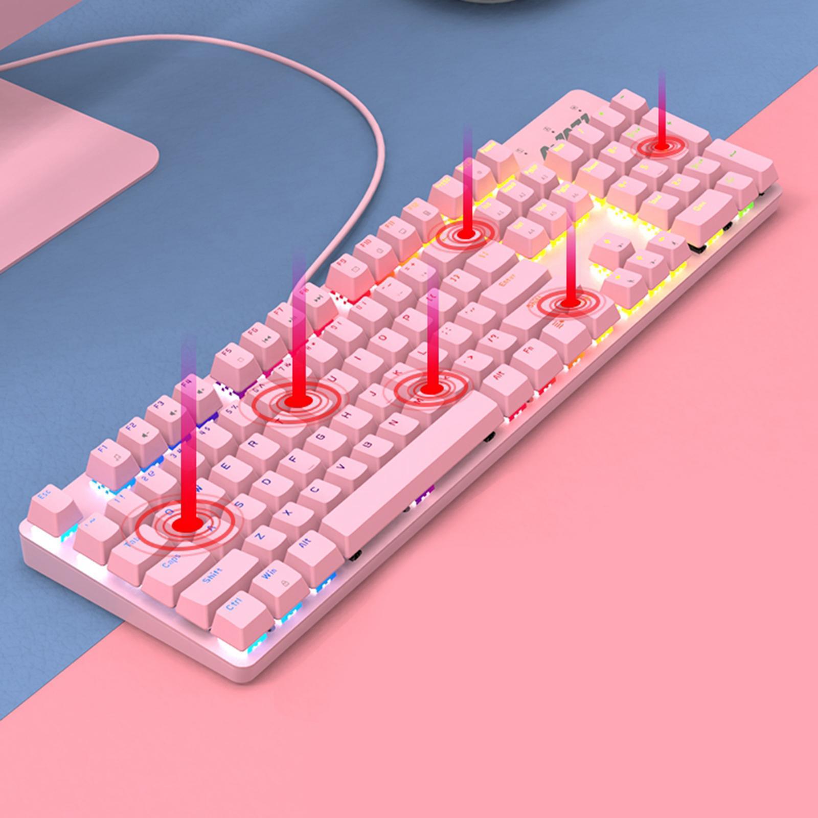 USB Mechanical Keyboard Blue/Red Switch Anti-Ghosting Mouse Set