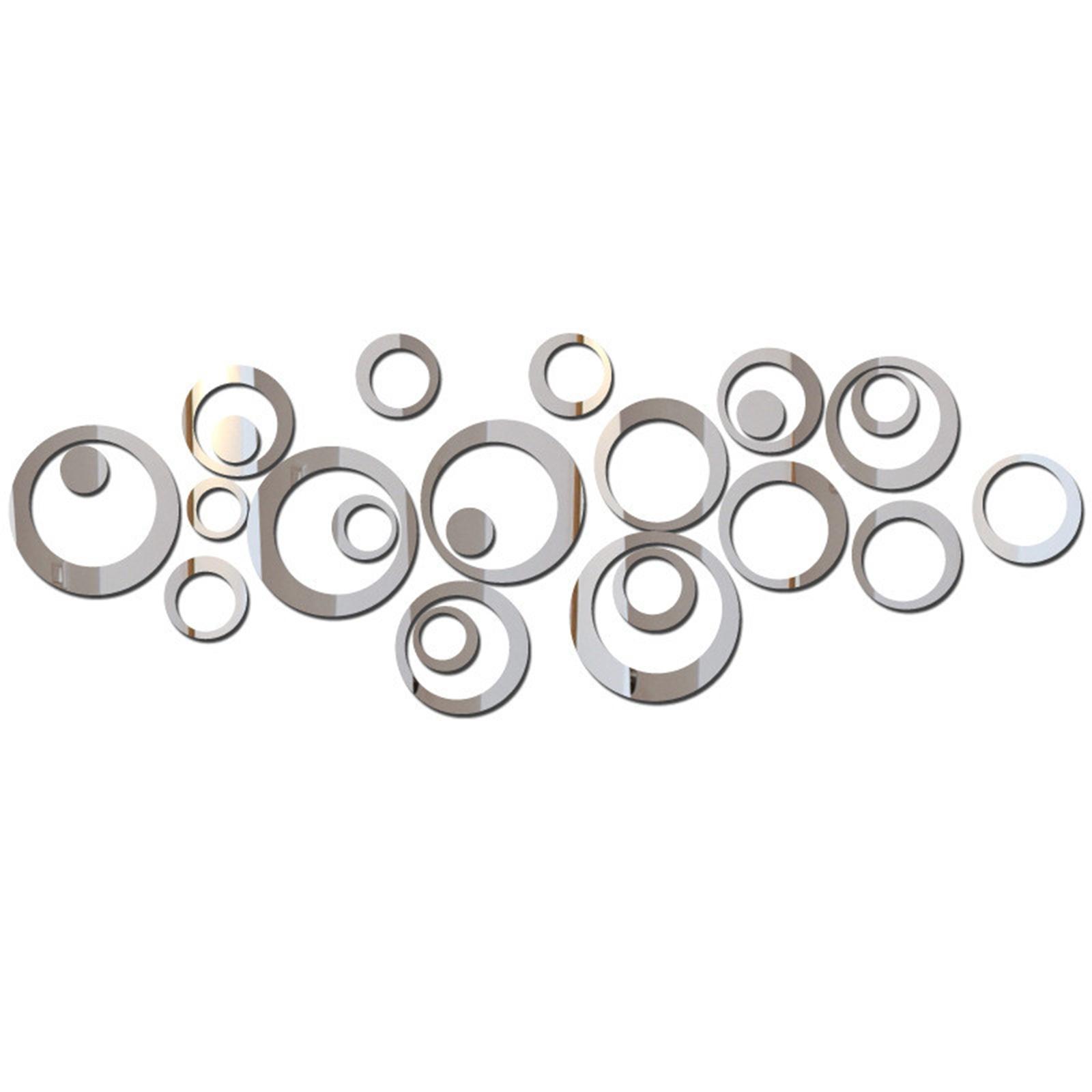 Set 32 miếng khung tròn bằng gương trang trí nhà,Décor trang trí nhà bằng gương hình tròn 3D
