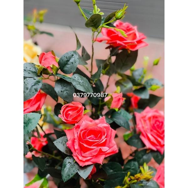 Cây hoa hồng giả 120cm Decor nhà cửa, văn phòng, hàng quán