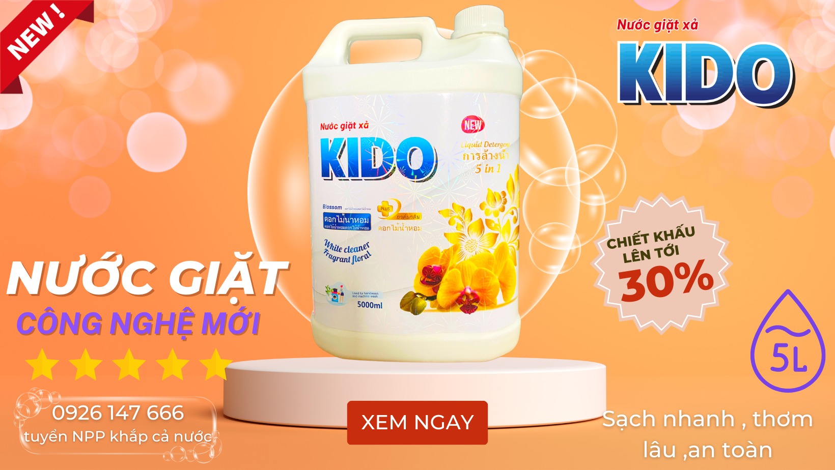Nước Giặt Xả KiDo Hương Comfor Trắng 5 Lít - Nước Giặt Xả 5 in 1