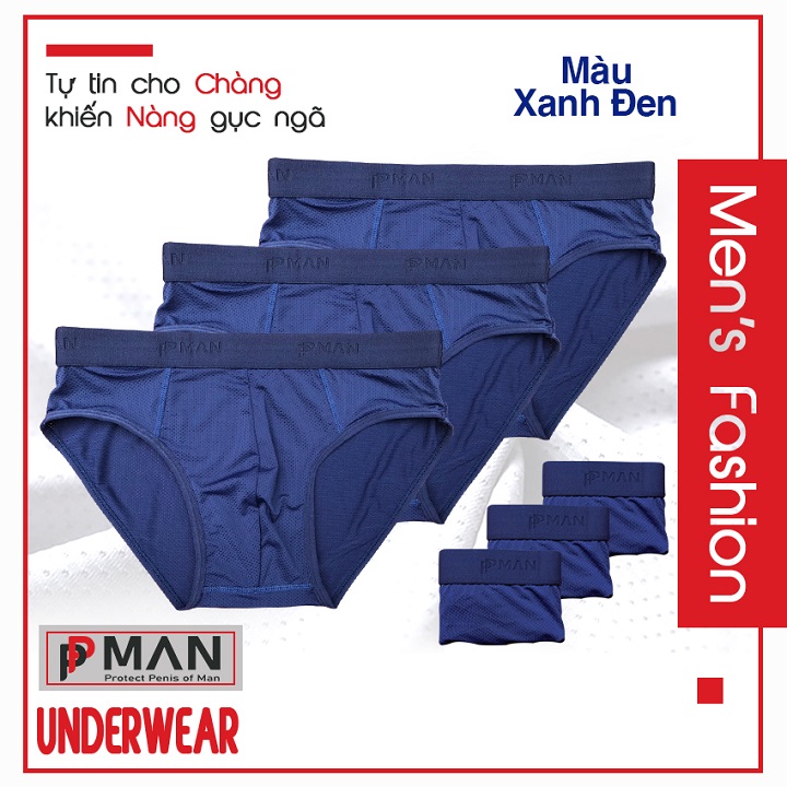Quần lót tam giác brief Nam thông hơi lỗ nhỏ cao cấp, Quần sịp tam giác Nam co giãn 4 chiều sexy đẹp cute PPMAN 2022 THTG