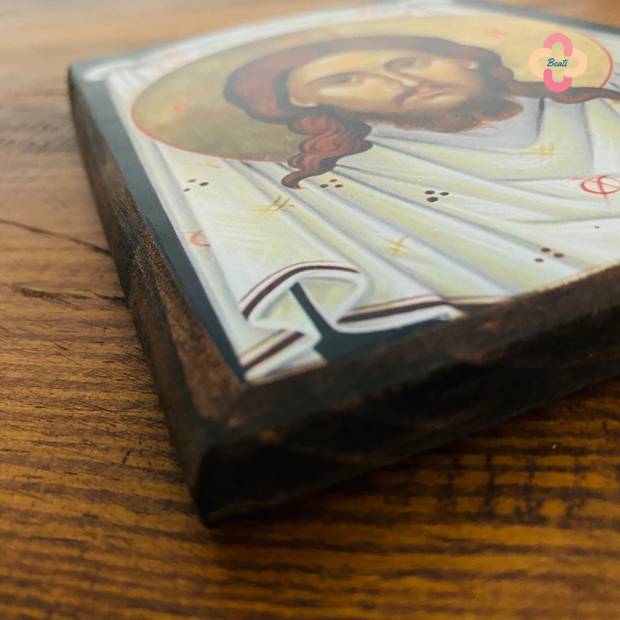 Tranh Gỗ Gương Mặt Của Thiên Chúa Beati - Tranh Công Giáo Thủ Công Màu Rustic / Icon of The Holy Face - Lớn