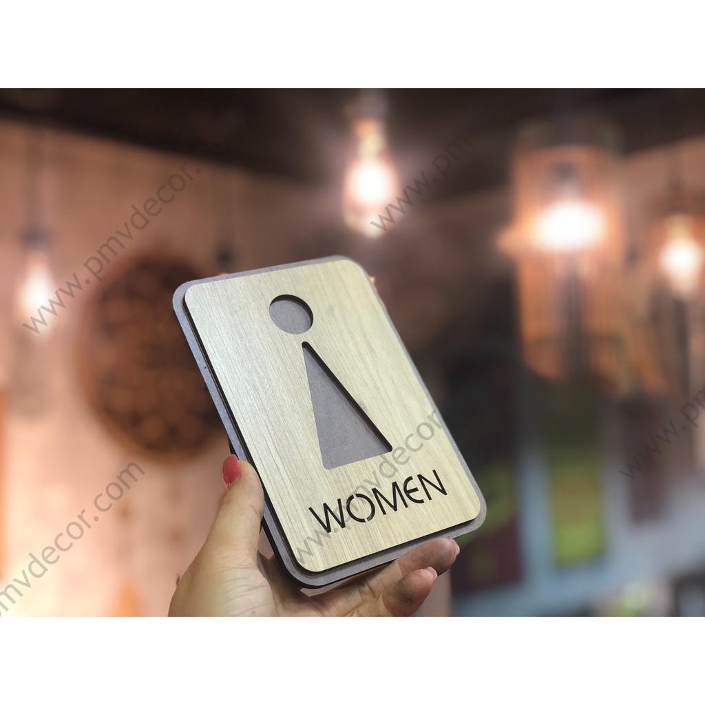 BẢNG WC, KT: 100*150mm Gỗ MDF phủ melamine 2 màu tương phản