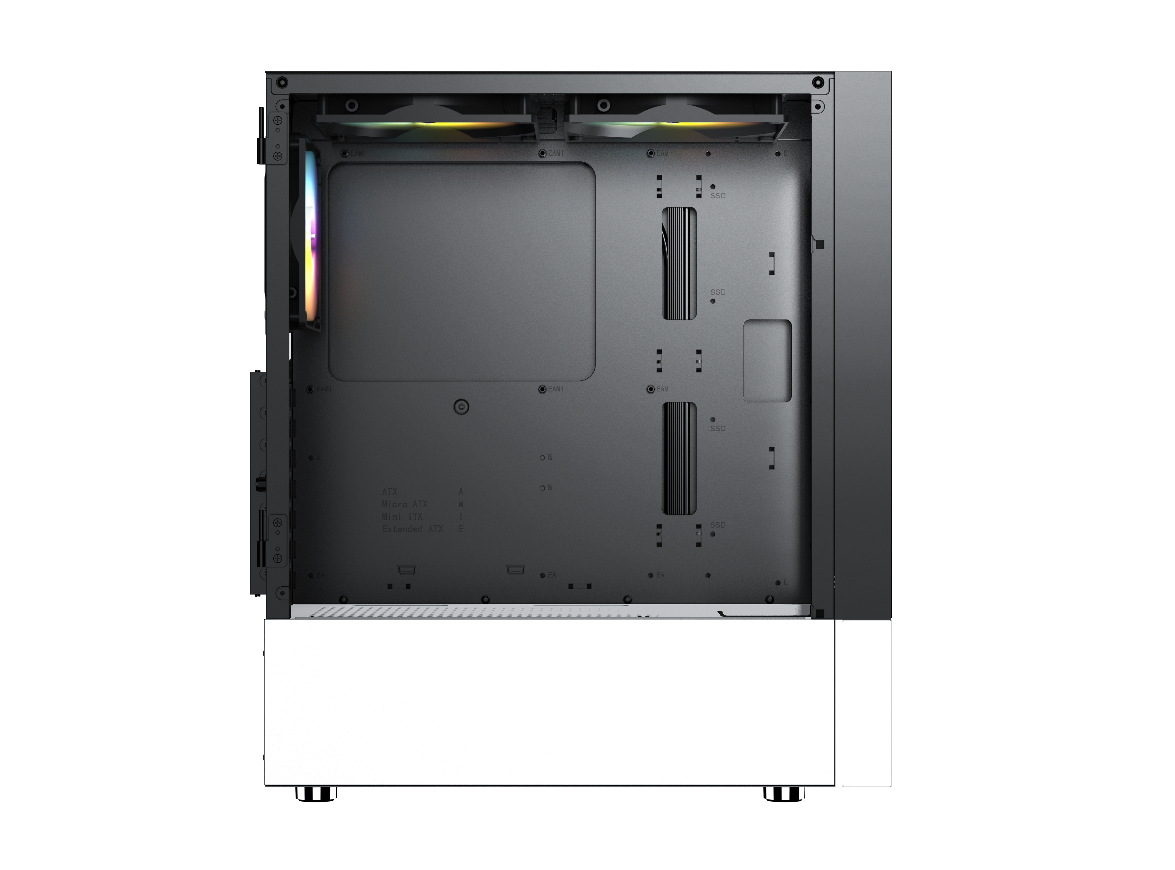 CASE MAGIC GM-04 BLACK AND WHITE GLASS 3 FAN (ATX) - Hàng chính hãng