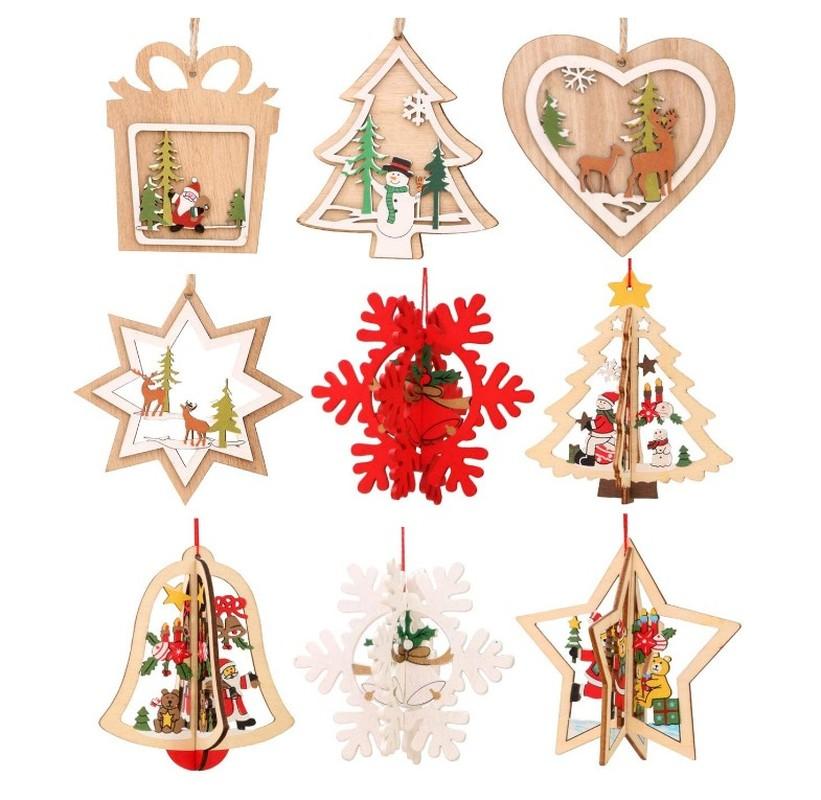 Phụ Kiện Gỗ 3d Trang Trí Giáng Sinh