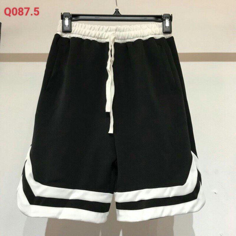 ️ Chất đẹp_Form chuẩn ️ Quần sooc chữ V poli thể thao unisex nam nữ, Quần short ĐEN LƯNG THUNG CÓ KHOA TÚI M01