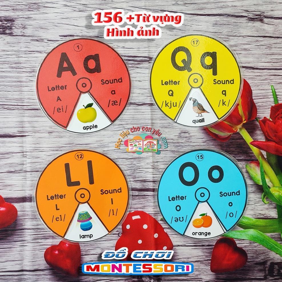 Học liệu vòng xoay chữ cái Tiếng Anh-Flash Card cho Bé làm quen tiếng Anh dễ dàng- Alphabet -Phonic Oxford