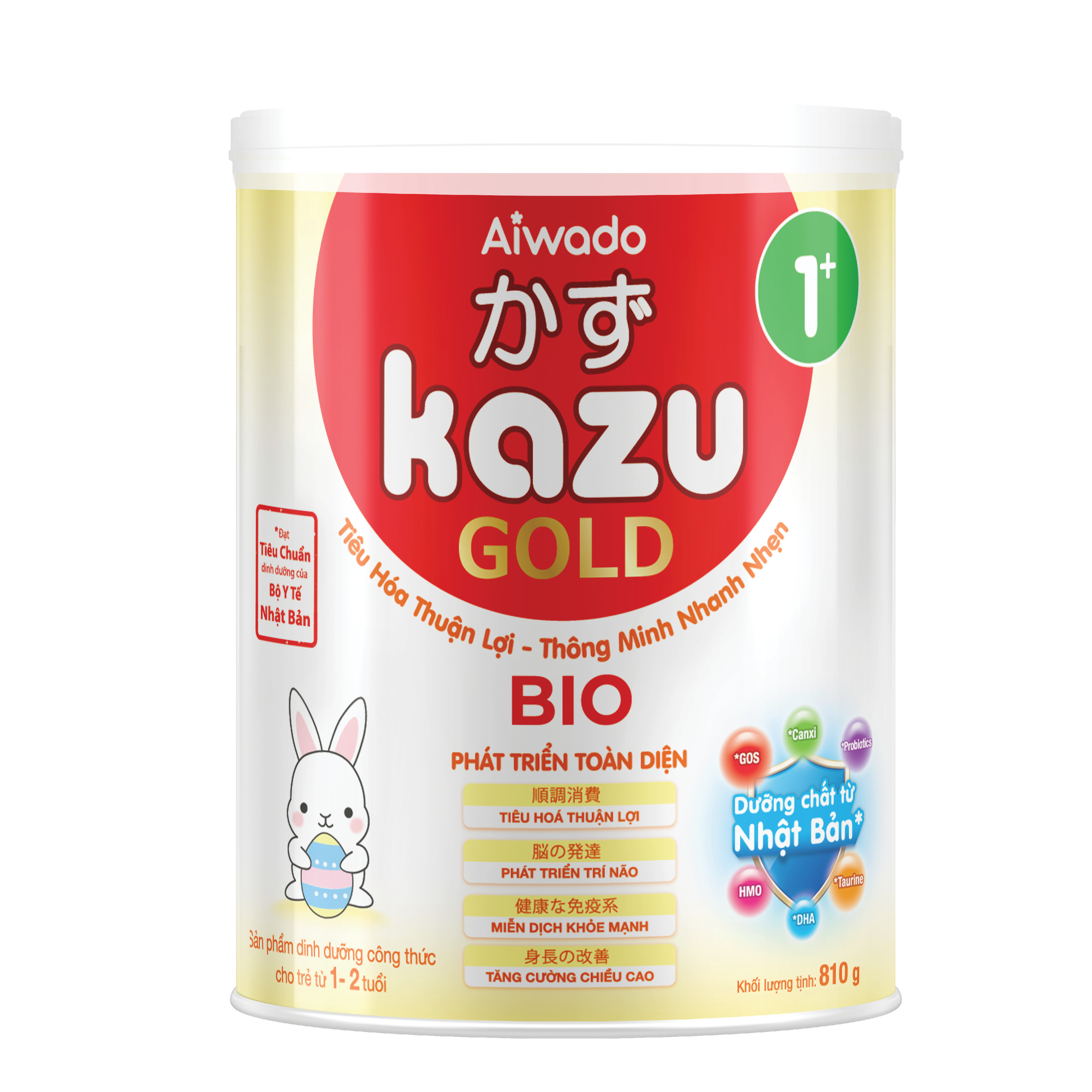 [Tinh tuý dưỡng chất Nhật Bản]  Sữa bột KAZU BIO GOLD 810g 1+ (từ 12 đến 24 tháng)
