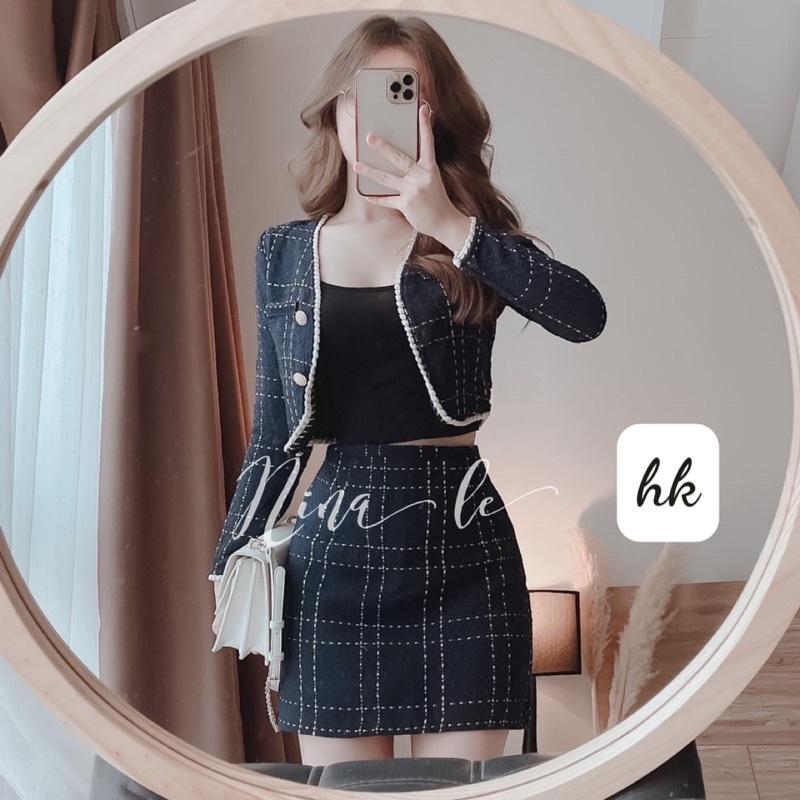 Set dạ tweed tay dài (hàng sẵn- ảnh thật ở cuối)