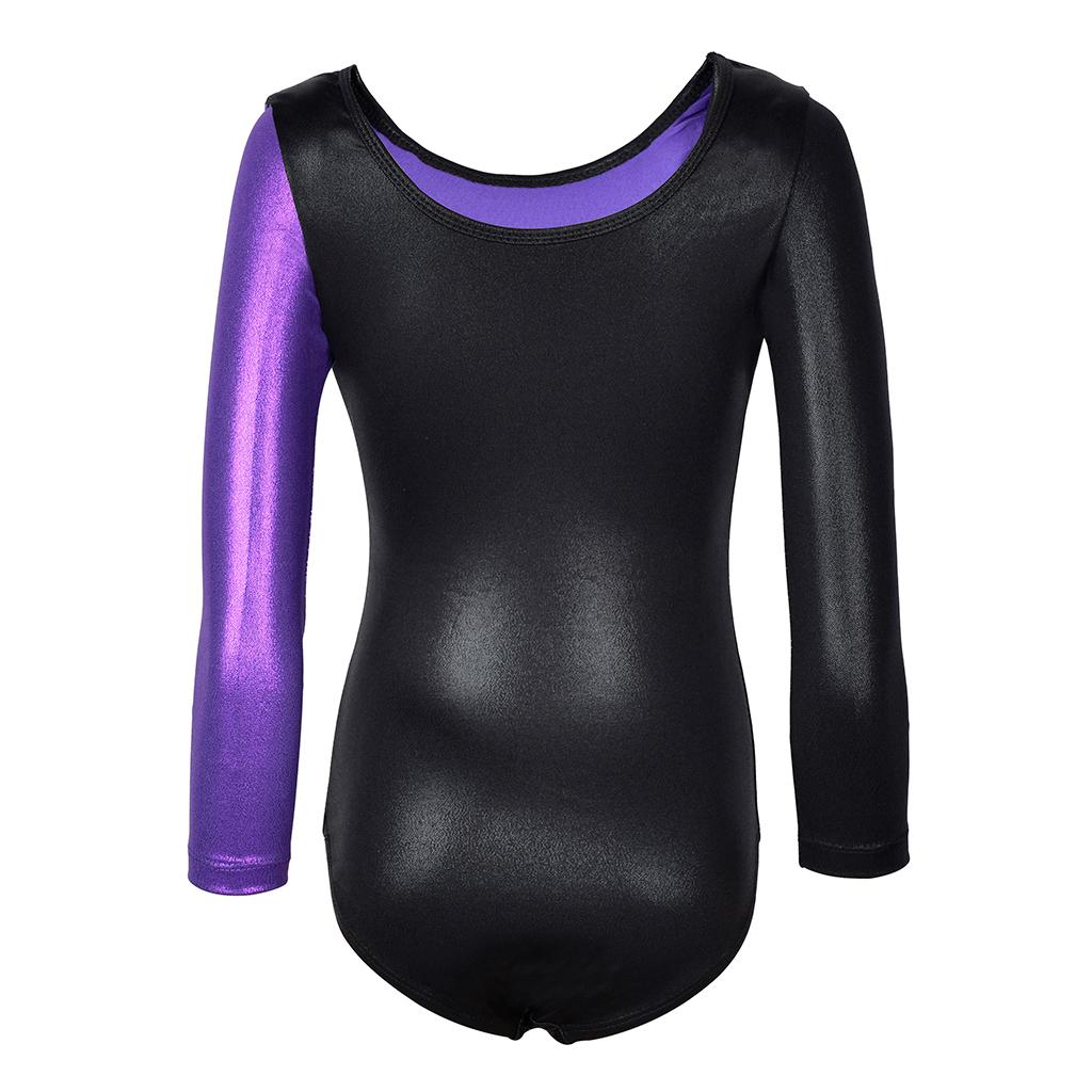 Kid Girl Leotard Ballet Dance Costume Long Sleeve Bodysuit Unitard Dancewear