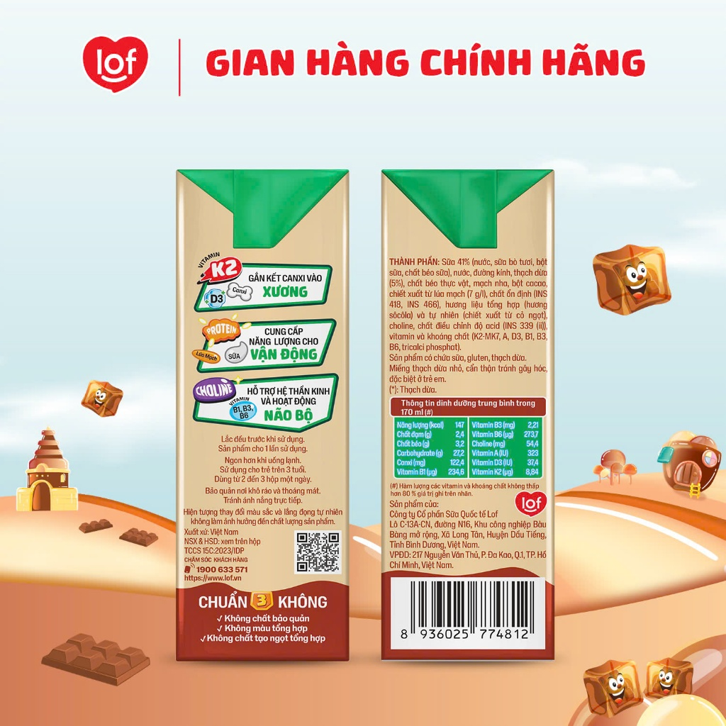 Thùng 48 hộp KUN Socola lúa mạch có thạch 170ml