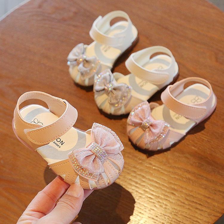 Sandal Dép Quai Hậu Tập Đi Cho Bé Gái, Nơ Đính Đá Từ 9 Tháng Đến 3 Tuổi Mã A9