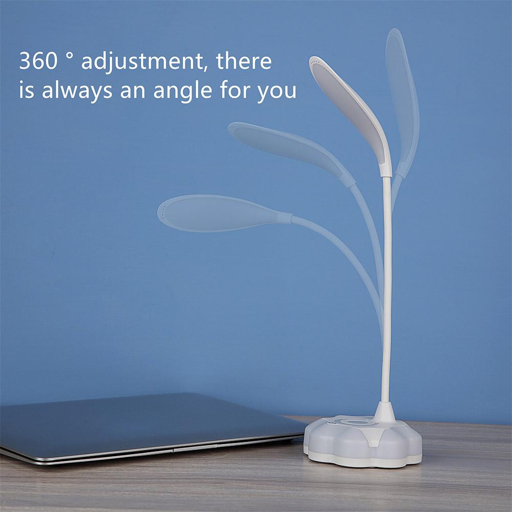 Đèn bàn LED cổ ngỗng linh hoạt với 3 mức độ sáng sạc USB
