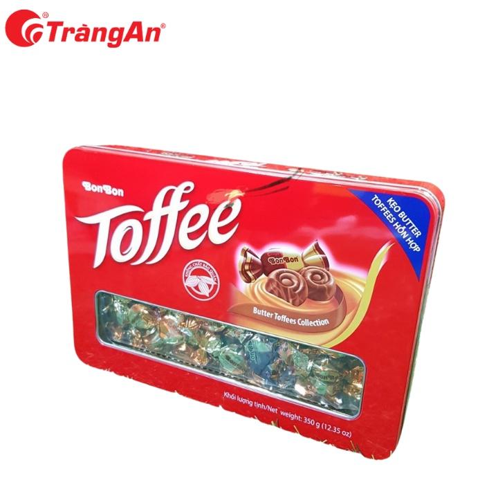 Kẹo Butter Toffees hỗn hợp caramel và cafe, hộp thiếc 350g, phù hợp biếu tặng, thương hiệu Tràng An, hạn sử dụng 12 thán