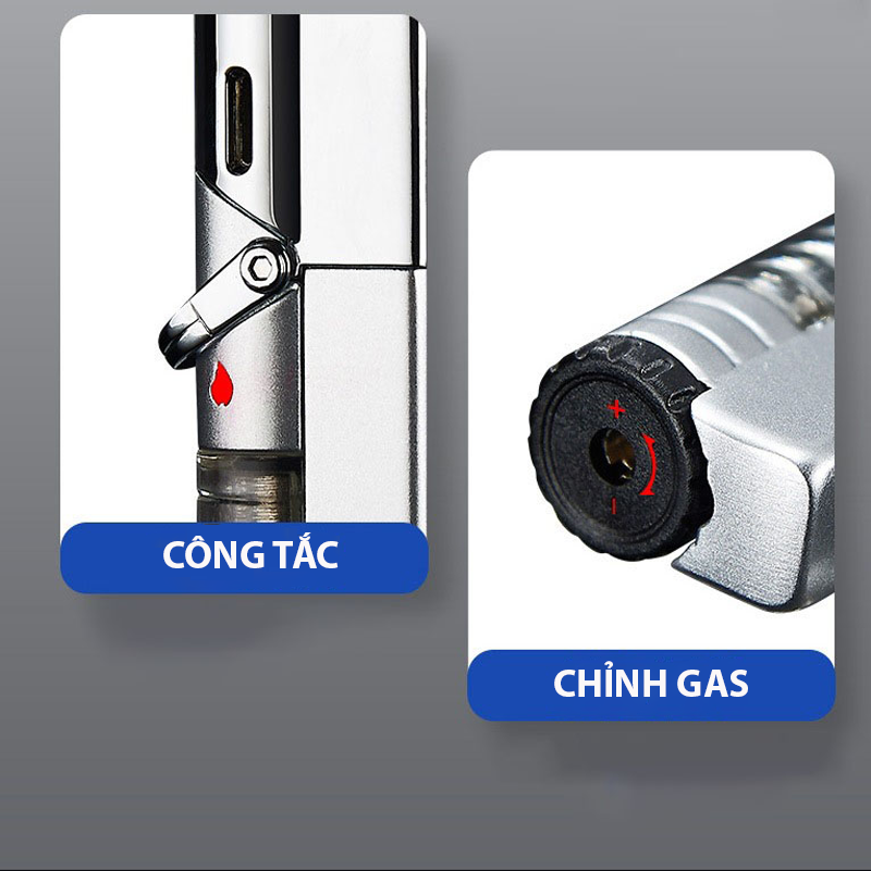 Bật Lửa Khè Gas Đá Lộ Thiên Aomai Am7108 – Xài Gas (giao màu ngẫu nhiên)