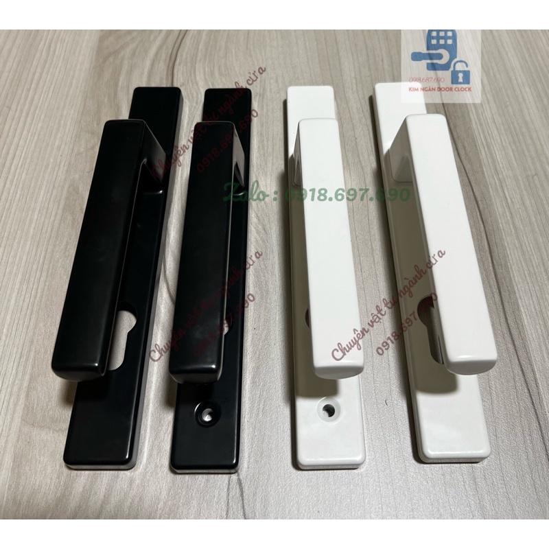 Tay khóa cửa đi Xingfa trắng / đen cao cấp tặng kèm vít bắt