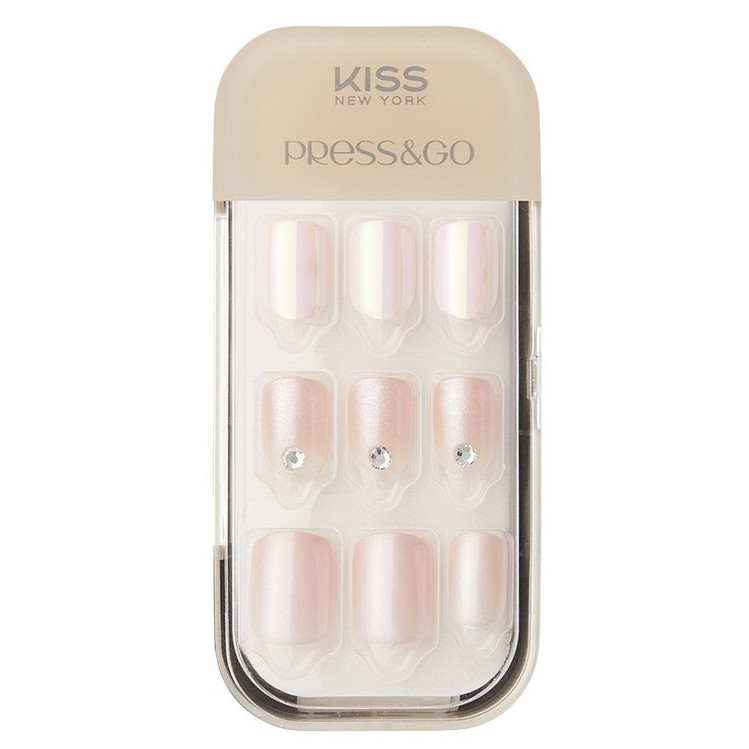 Bộ 30 Móng Tay Gel Tự Dán Press &amp; Go Kiss New York Nail Box - Melting Pink (KPNS29K)